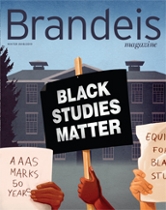 Winter 2018 cover illustration with signs saying, "Black Studies Matter" and "AAAS Marks 50 Years"